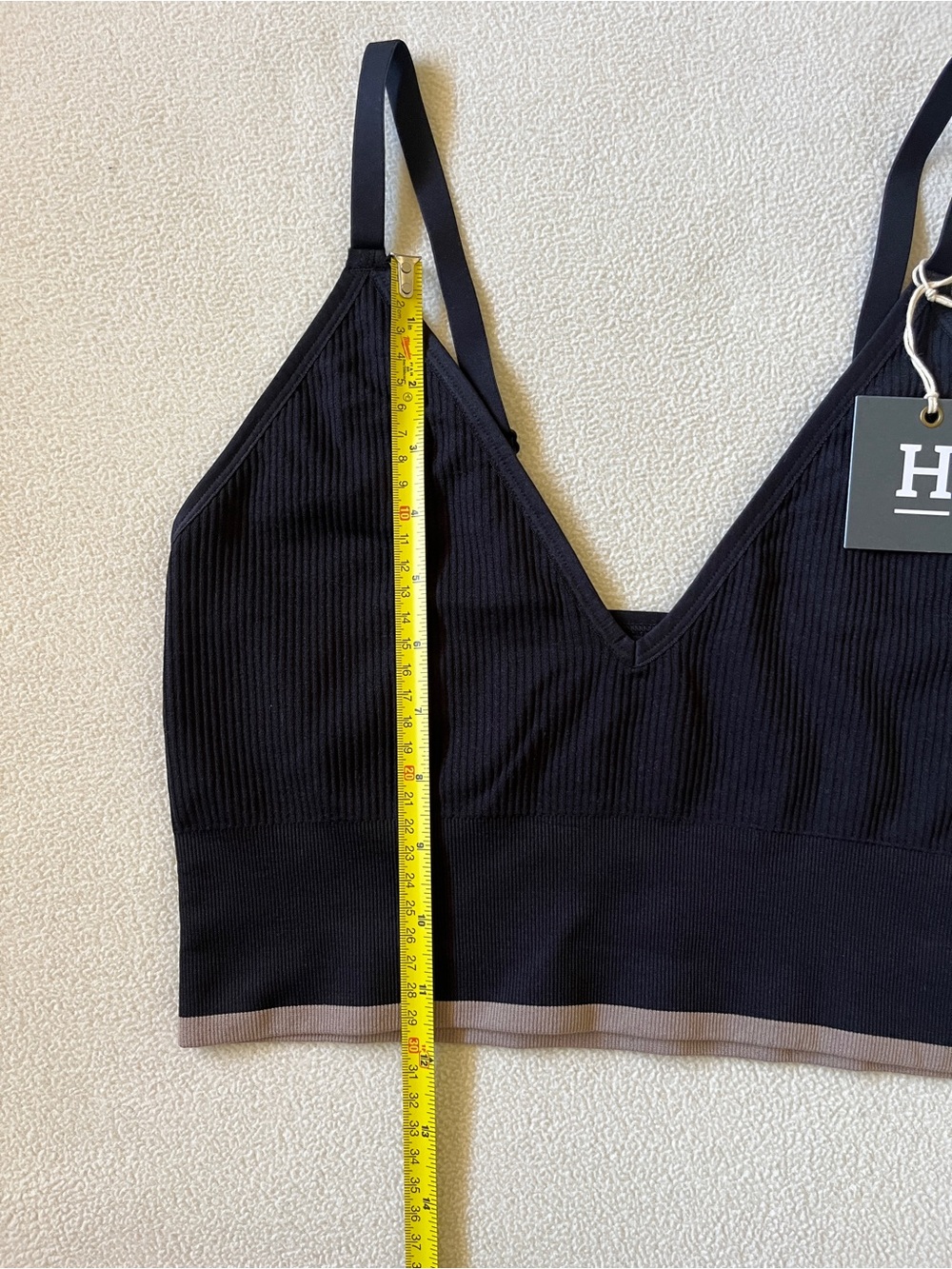 Harper Wilde Lounge Rib Triangle Bralette Black Everyday Seamless Comfortable XL - Picture 4 of 12